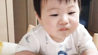 cute baby eating