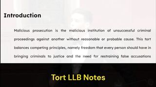 Malicious Prosecution LLB Law Lecture Notes