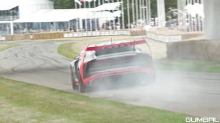 Ken Block’s Audi S1 Hoonitron Quattro Gymkhana! Burnouts & Accelerations @ FOS Goodwood 2023