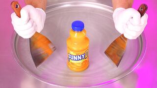 SunnyD - Ice Cream Rolls | how to make Orange Juice to Ice Cream | Sunny Delight Sunny D ASMR