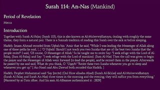 Surah An-Nas (Mankind): Arabic and English translation.