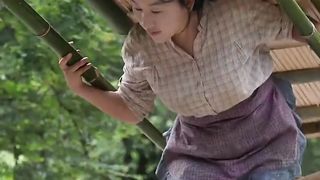 Girl Making Cot & Stool from Bamboo