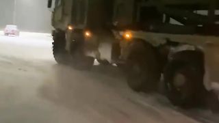 Ukraine Russia War | KAMAZ Truck Flips After Snowy Drift | RCF