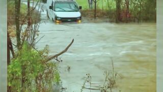 Stupid drivers! Flooding in Spring Hill Tennessee today, after heavy rain