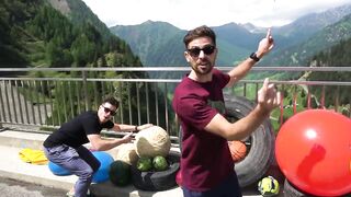 Giant Rubber Band Ball Drop from 165m Dam! World’s Highest Bounce?
