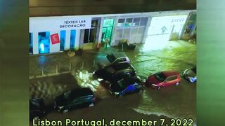 Crazy footage of floods in Lisbon! Days of heavy rain