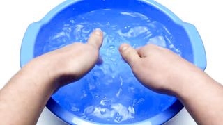 Mixing Fruits and Fast Food in Blue Pool Water ASMR_forkids