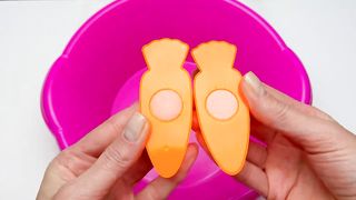 Satisfying Video _ How to Cutting Fruits and Vegetables in Pink Pool_Kids