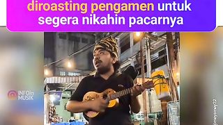 teased by buskers in Indonesia