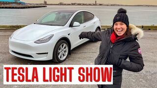 Light Show Tesla 2023 Happy New Year