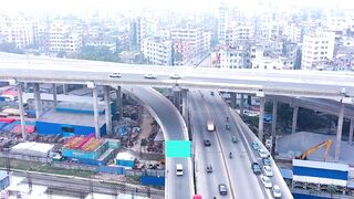 Elevated Expressway Dhaka Drone view l stock footage l Free 4k Drone (Hakaluki)