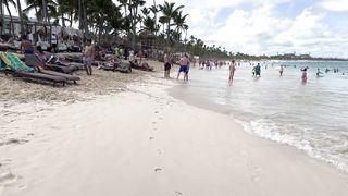 Swim day at Punta Cana beach beach walk 1080P