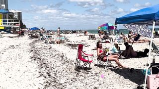 Beautiful day at Miami beach walk beach walk 1080P