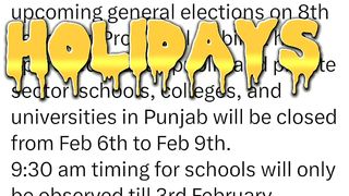 ELECTION Holidays Notification