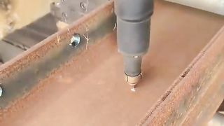 iron cutting process using a laser