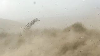 Double whirly bird flying a 25,000 lbs. spider excavator.