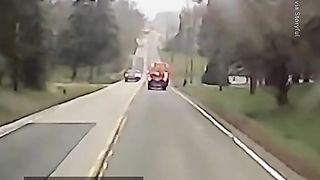 The truck almost hit everything