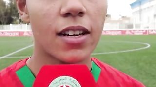 منتخب المغرب النسوي مع تصريحات صحفية