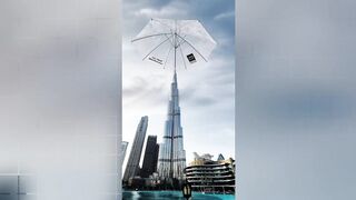 Burj Khalifa Umbrella _ Rain In Dubai.