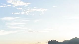 view of the country above the clouds