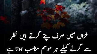 خزاں میں صرف پتے گرتے ہیں نظر سے گرنے کے لئے تو ہر موسم مناسب ہوتا ہے