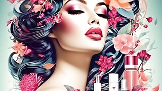 beautifull women cosmetics makeup