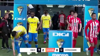 Summary of the match between Cadiz and Atletico Madrid (2-0)  Round 28 - Spanish League