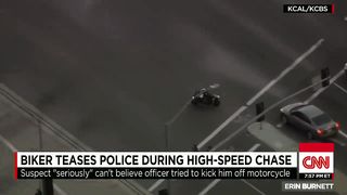 Biker teases cops during high-speed chase