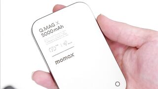 Momax  ultra-thin magnetic wireless power bank, wake up when you put it on