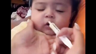 Cute baby ???????? milk in injection ????????