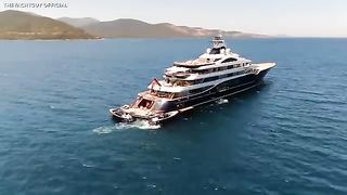 Inside of a luxury mega Yacht