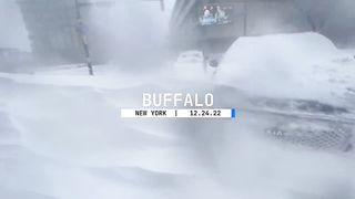 Police cars buried in 15 foot SNOW DRIFTS!