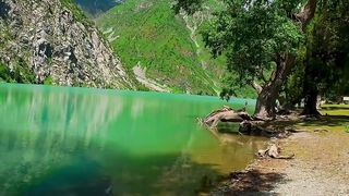 Lake Kara-Kamysh in Kyrgyzstan was formed as a result of a large landslide that blocked the Kara-Suu River.