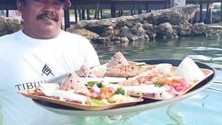 Beach cafe in Belize.