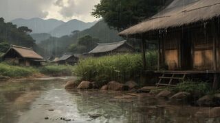 Ai Generated hut rain