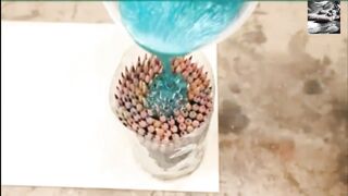 Woodturning -Making a wooden cup from colored pencils