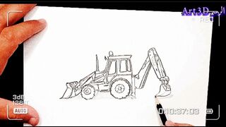 كيفية رسم حفارة jcb خطوة بخطوة /شاهد وتعلم الرسم