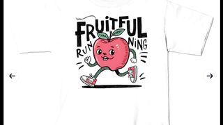 An apple running on two legs Long Sleeve T-Shirt