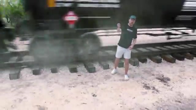 Train vs giant pit