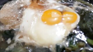 World famous south Korea noodle 'ramen' 3 with special twin eggs