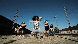 Dancing hip hop group,dolly shoot