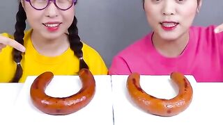 Makanan Saus Sosis Kielbasa Mukbang DONA