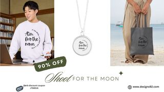 Inspiring Cool T Shirt Designs with 'Aim for the Moon' Quote #professional_designer