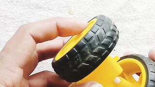 How to make Long Wheel Motor Car using dc moter at homemade science project