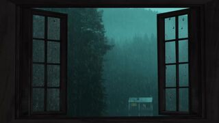 Rain Sounds for Sleep - Open Window Rain Sounds - Heavy Rain Sounds - 1 hour.