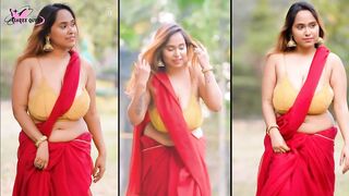 Red Saree Fashion Video