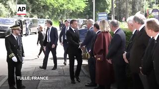 President Macron pays tribute to French civilians killed in Tulle during Nazi occupation in 1944.