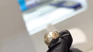Real 10K Gold Custom Picture Hearts Ring