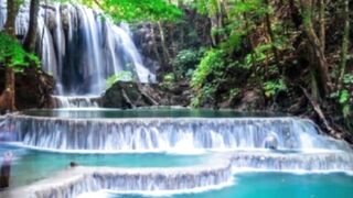 Mata Jitu Waterfall with its charming blue and green water