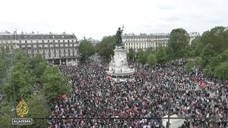 Hundreds of thousands in France protest far right ahead of snap elections.